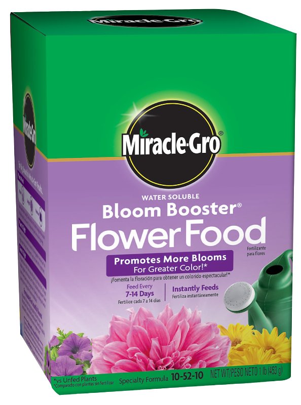 Miracle-Gro Bloom Booster 136001 Flower Food, 1 lb, Solid, 10-52-10 N-P-K Ratio