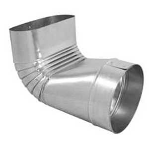 Imperial GV2098 Round to Oval Boot, 6 in L, 90 deg Angle, 30 ga Gauge, Galvanized