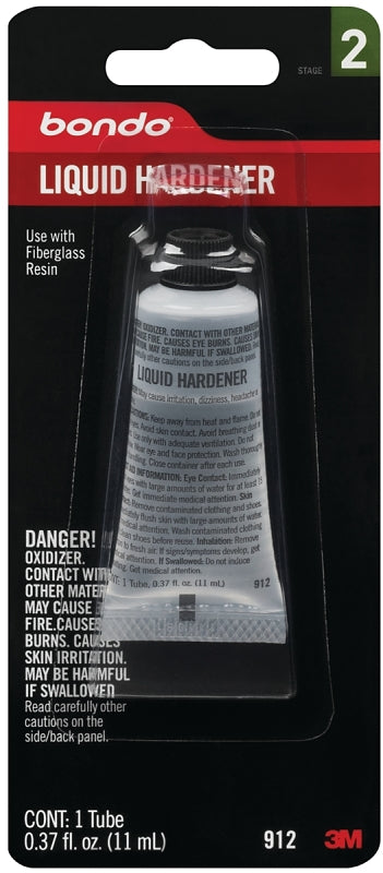 Bondo 912 Liquid Hardener, 0.37 oz Tube, Liquid