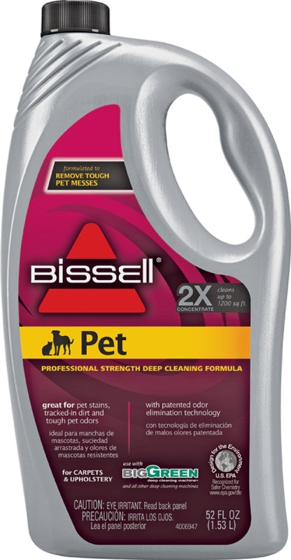 Bissell 72U81 Carpet Cleaner, 52 oz, Bottle, Liquid, Characteristic, Pale Yellow