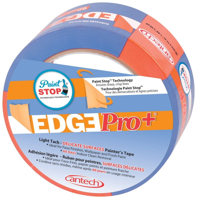 Cantech EdgePro+ 315-48 Masking Tape, 55 m L, 48 mm W, Paper Backing, Orange