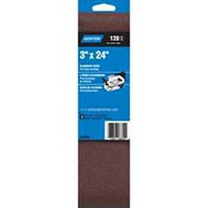 Norton 48600 Sanding Belt, 3 in W, 24 in L, 120 Grit, Fine, Aluminum Oxide Abrasive