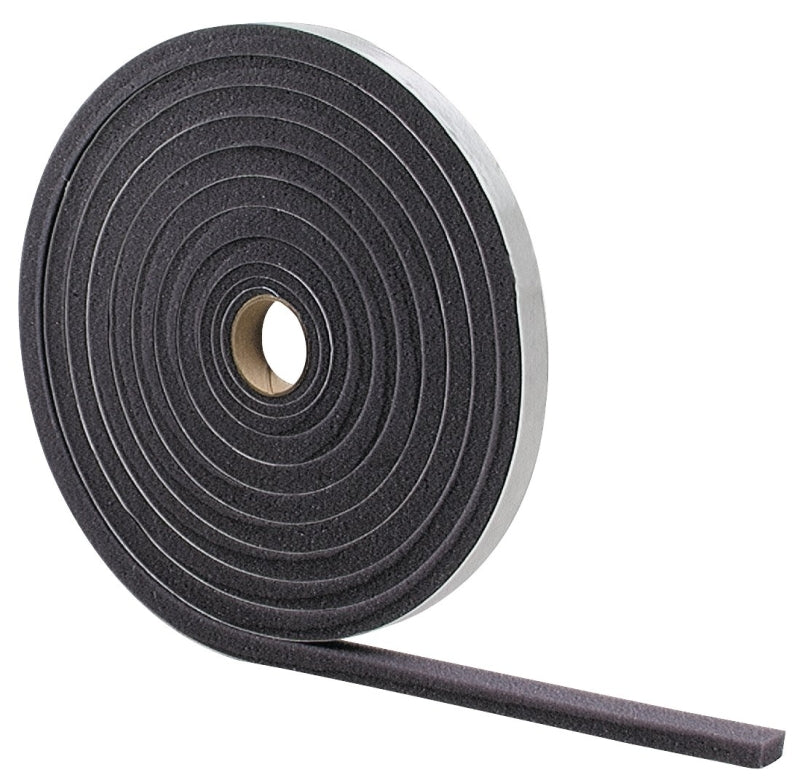 M-D 02113 Foam Tape, 3/4 in W, 17 ft L, 1/2 in Thick, Gray