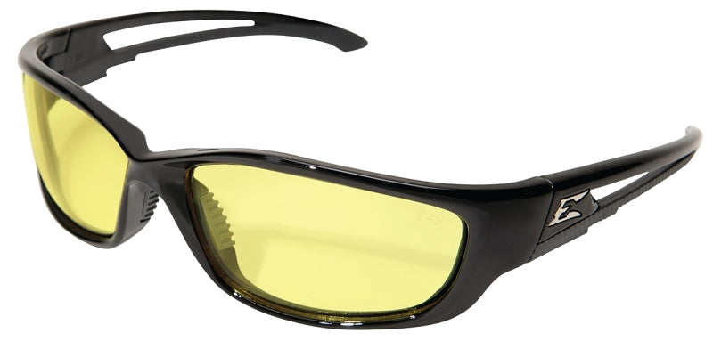 Edge SK-XL112 Non-Polarized Safety Glasses, Polycarbonate Lens, Wide Wraparound Frame, Nylon Frame, Black Frame