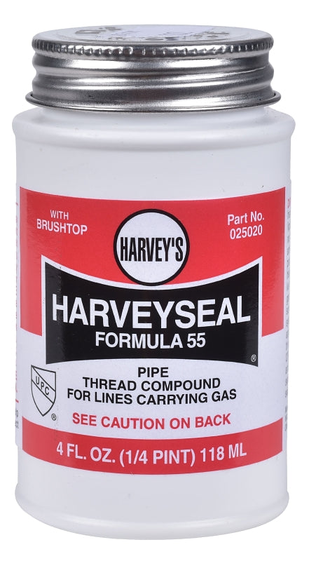 Harvey 25020 Pipe Thread Compound, 4 fl-oz Jar, Liquid, Paste, Yellow