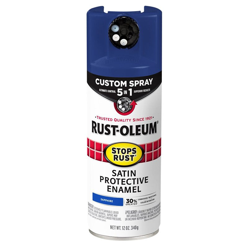 Stops Rust 376881 Rust Preventative Spray Paint, Satin, Sapphire, 12 oz, Can