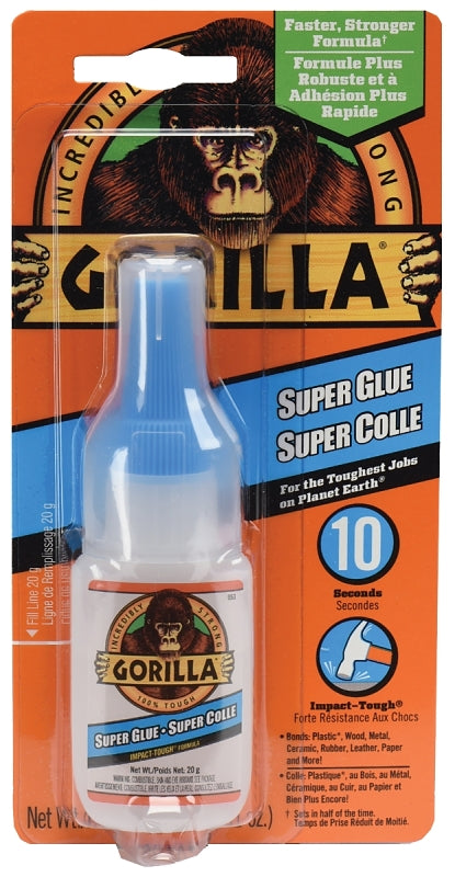 Gorilla 112381 Super Glue, Liquid, Sharp, Irritating, Clear, 15 g Bottle