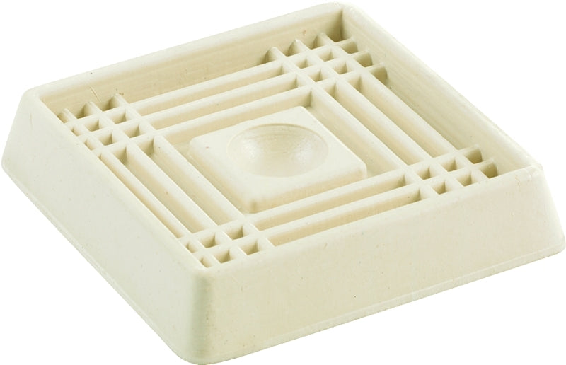 Shepherd Hardware 9166 Caster Cup, Rubber, Off-White, 4/PK