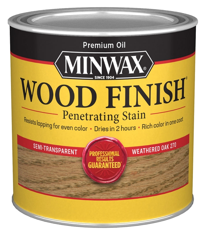 Minwax 227604444 Wood Stain, Weathered Oak, Liquid, 0.5 pt, Can