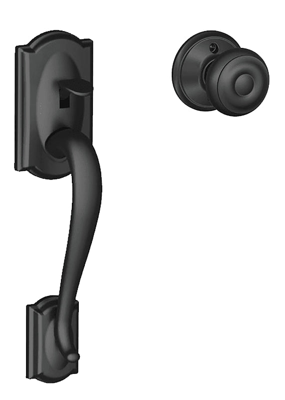 Schlage FE285CAM622GEO Combination Lockset, Mechanical Lock, Grip with Knob Handle, Round Design, Matte Black, 1 Grade