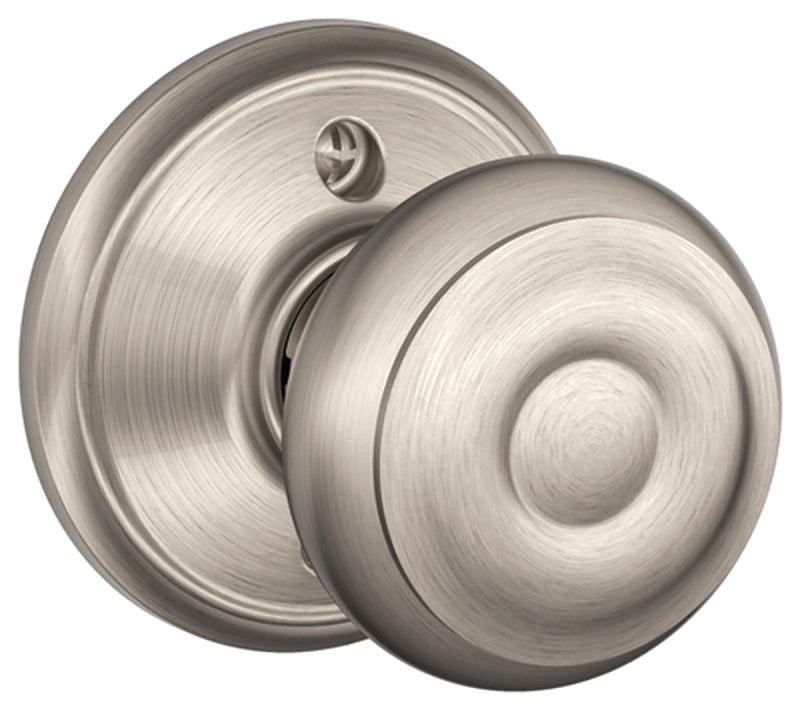 Schlage F170VGEO619 Dummy Knob, Knob Handle, Round Design, Satin Nickel, Residential, Metal