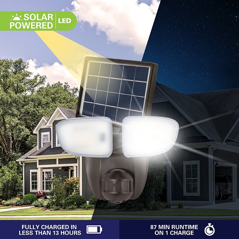 Halo Solar Flood Series SLFS15AM2B Floodlight, 100 W, 1500 Lumens, 4000 K Color Temp, Polycarbonate Fixture