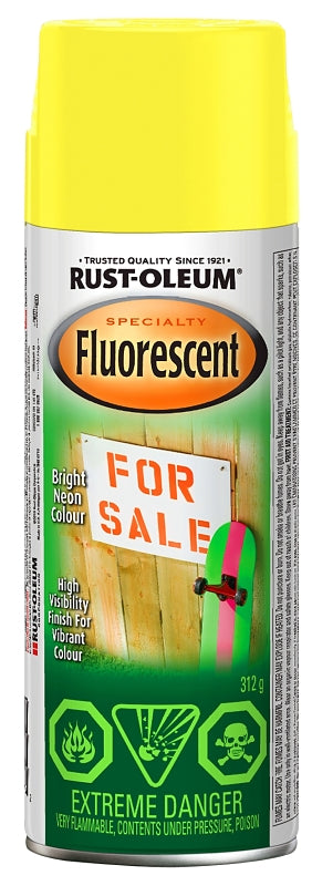 Rust-Oleum N1942830 Fluorescent Spray Paint, Matte, Fluorescent Yellow, 312 g, Can