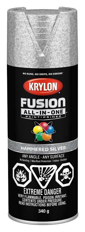 Krylon 427880007 Spray Paint, Hammered, Silver, 12 oz, Can