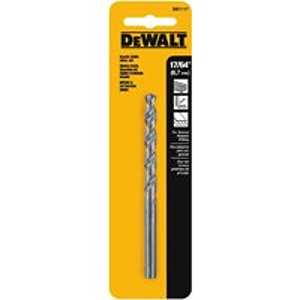 DeWALT DW1117 Jobber Drill Bit, 17/64 in Dia, 4-1/8 in OAL, Parabolic Flute, 17/64 in Dia Shank, Round Shank