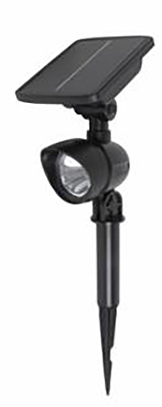 Boston Harbor Solar Spotlight, Li-Ion Battery, 18650 Battery, 7-Lamp, Plastic Fixture, Black