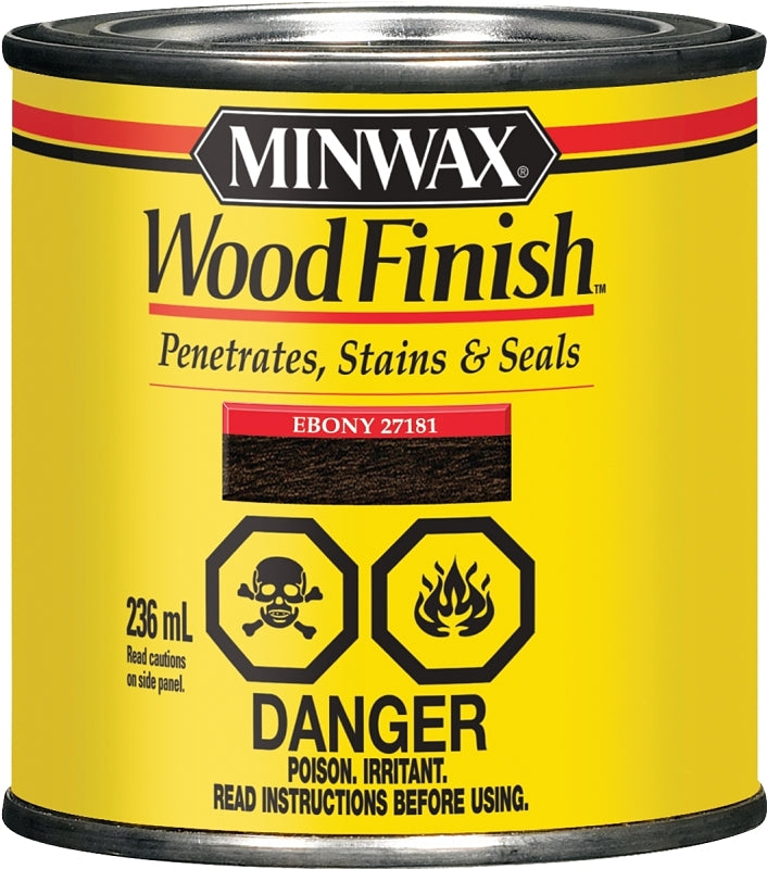 Minwax 271814444 Wood Stain, Ebony, Liquid, 236 mL, Can