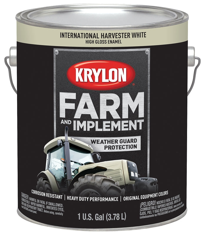 Krylon K01980000 Farm Equipment Paint, High-Gloss Sheen, International Harvester White, 1 gal