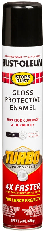 Rust-Oleum 334128 Rust Preventative Spray Paint, Gloss, Black, 24 oz, Can