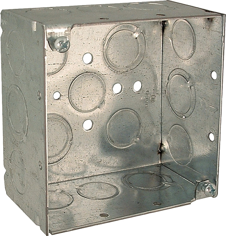 Raco 4SDB-50/75 Switch Box, 2-Gang, 16-Knockout, 1/2, 3/4 in Knockout, Steel, Gray, Galvanized, FM Bracket