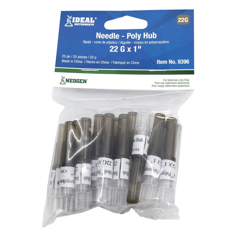 Neogen 9396 Hub Needle, 22 ga, 1 in L