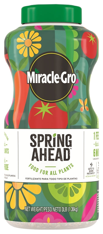 Miracle-Gro Spring Ahead 3009610 Plant Food, 3 lb Bottle, Solid, 15-5-10 N-P-K Ratio