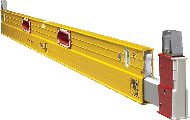 Stabila 35610 Plate Level, 72 in L, 3-Vial, Steel, Yellow