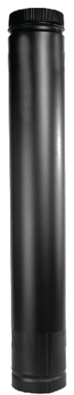 SELKIRK DSP7TL Stove Pipe, 7 in ID x 7-1/2 in OD Dia, 38 to 68 in L, Aluminized Steel/Stainless Steel, Black