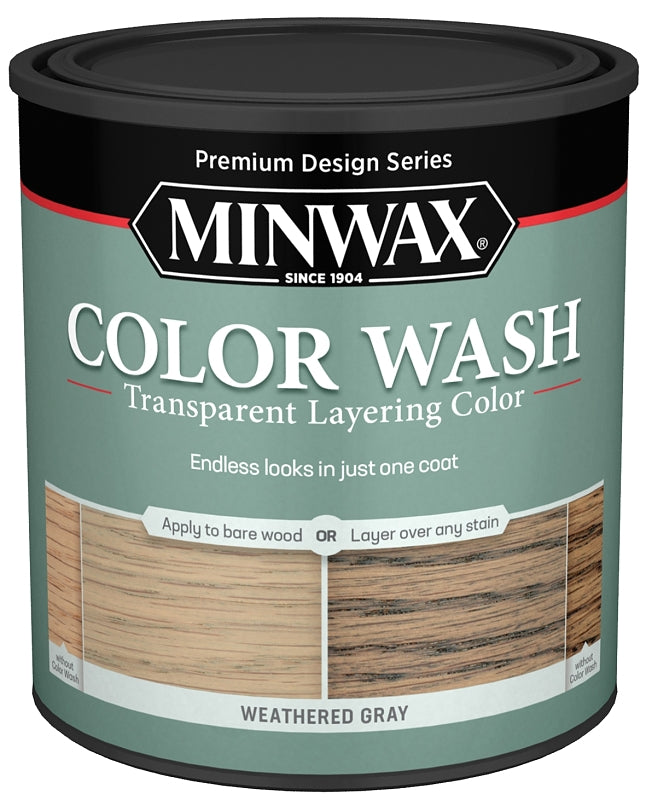 Minwax 400140000 Wood Stain, Weathered Gray, Liquid, 1 qt