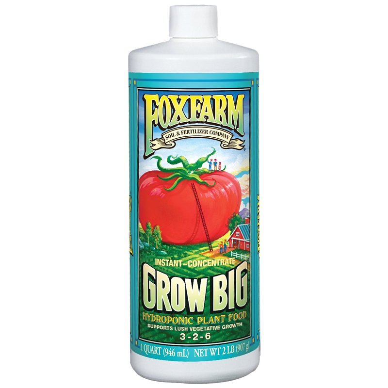 Grow Big 790218 Plant Food, 1 qt, Liquid, 3-2-6 N-P-K Ratio