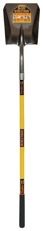 Structron 49732 Square Point Shovel, 9-1/2 in W Blade, 14 ga Gauge, Carbon Spring Steel Blade, Fiberglass Handle