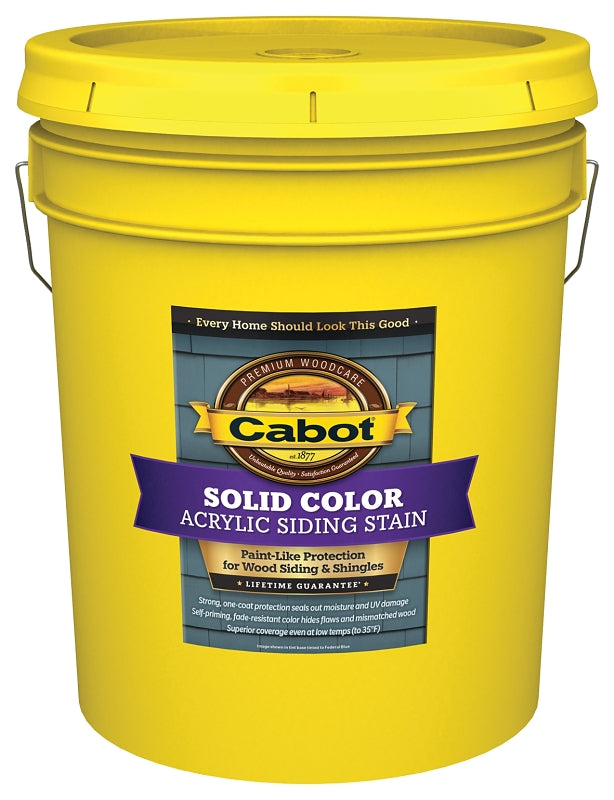 Cabot 800 Series 140.0000806.008 Solid Color Siding Stain, Natural Flat, Liquid, 5 gal, Can