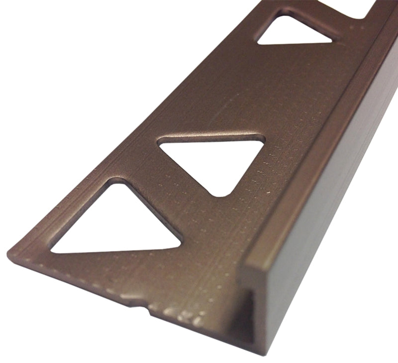 M-D 31353 Tile Edge, 96 in L, 3/8 in W, Aluminum, Bronze