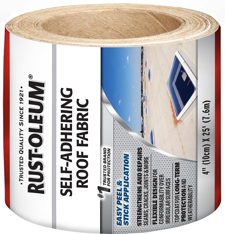 Rust-Oleum 345651 Self-Adhering Roof Fabric, 4 in x 25 ft, Roll