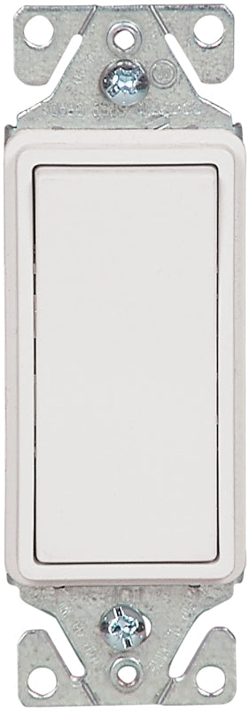 Eaton Wiring Devices 7500 7503W-C Rocker Switch, 15 A, 120/277 V, 3-Way, Lead Wire Terminal, White