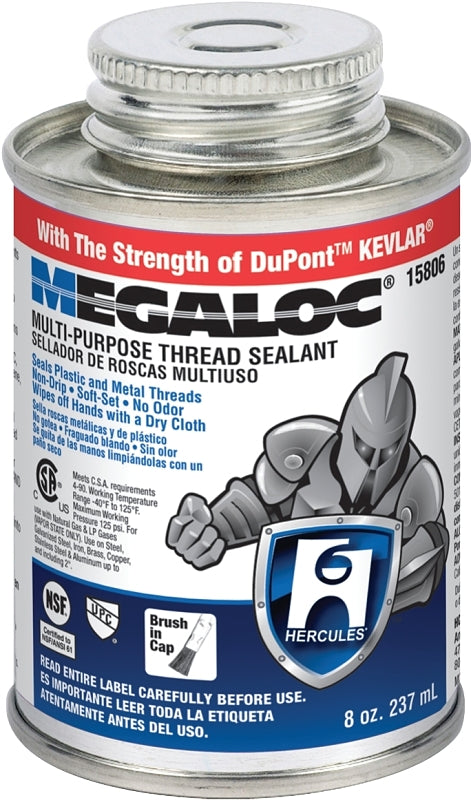 Hercules Megaloc 15806 Thread Sealant, 8 oz, Can, Liquid, Paste, Blue