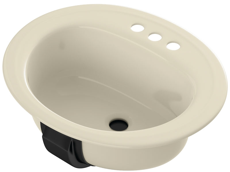 Bootz Azalea Series 021-2445-06 Lavatory Sink, Oval Basin, 2-Deck Hole, 20 in OAW, 17 in OAH, 7-13/16 in OAD, Steel