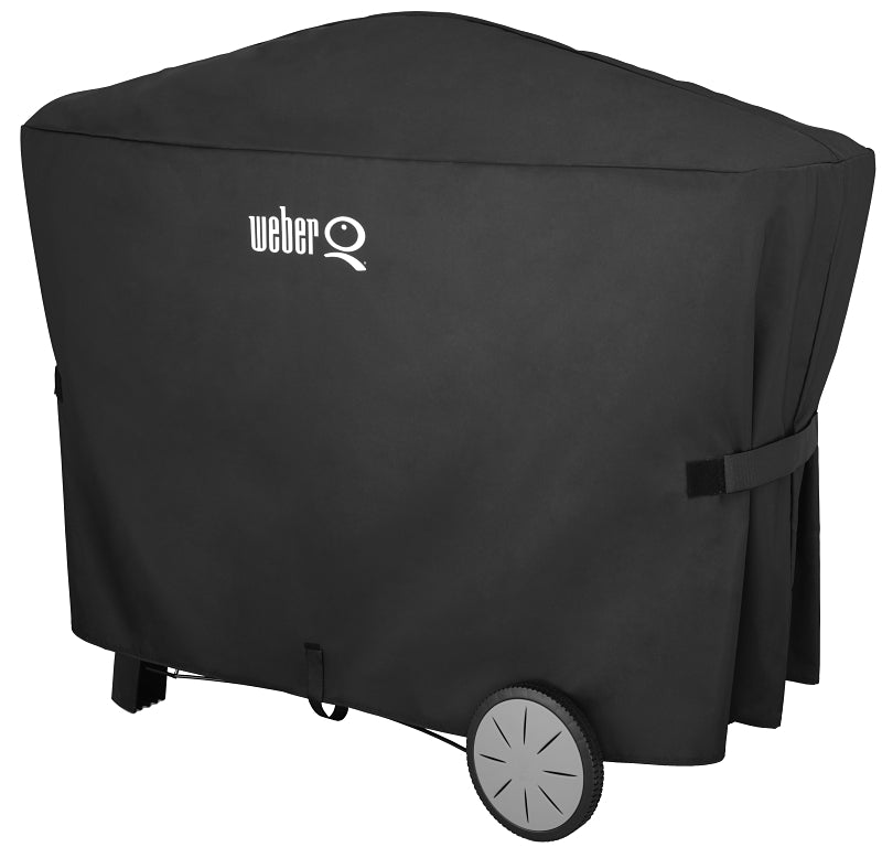 Weber 7112 Premium Grill Cover, 22 in W, 56.6 in D, 39.3 in H, Polyester, Black