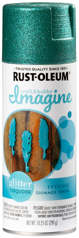 Rust-Oleum Imagine 354073 Craft Spray Paint, Glitter, Turquoise, 10.25 oz, Can