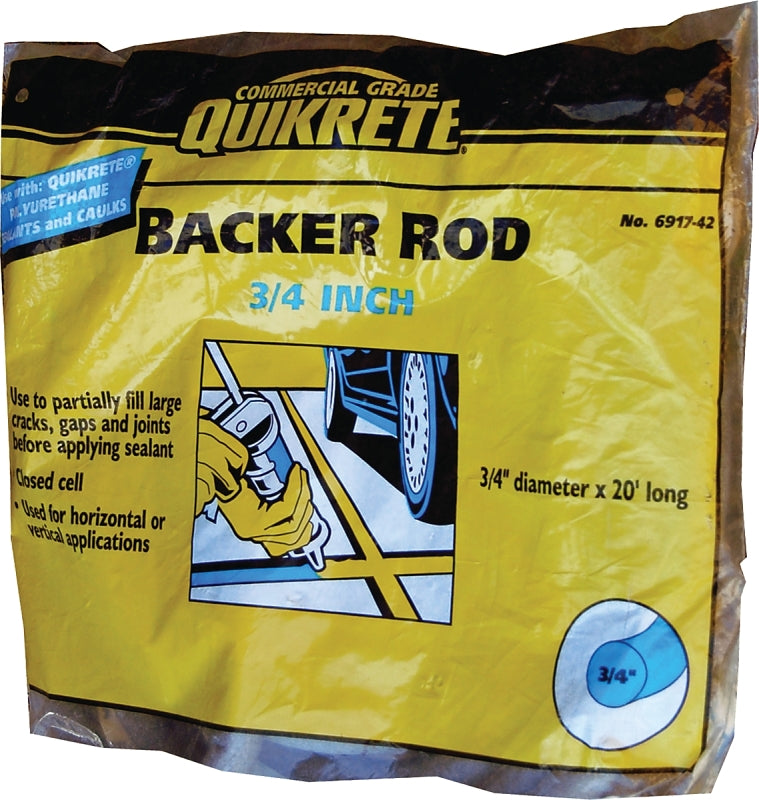 Quikrete 6917-42 Backer Rod, 3/4 in Dia, 20 ft L, Polyurethane