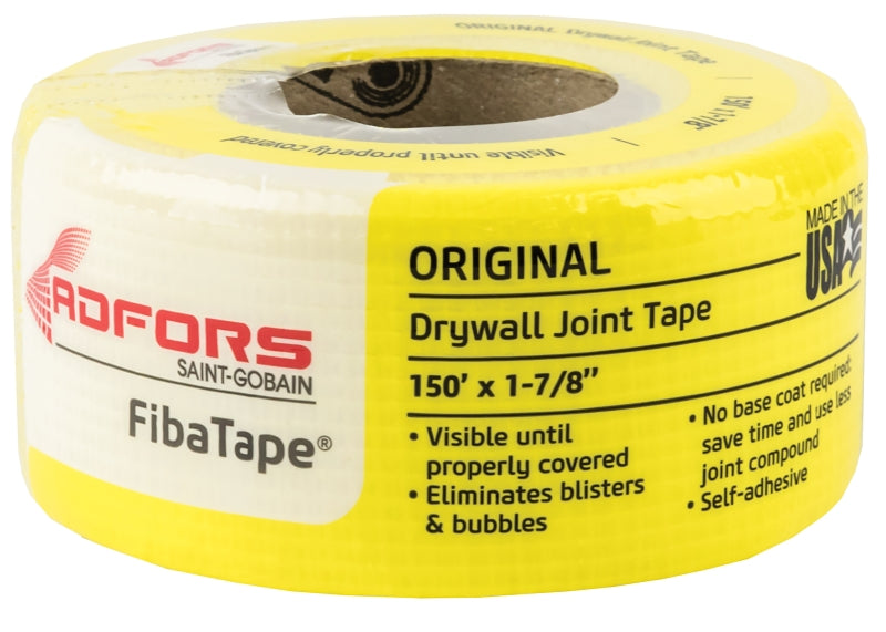 Adfors FDW8659-U Drywall Tape Wrap, 150 ft L, 1-7/8 in W, Yellow