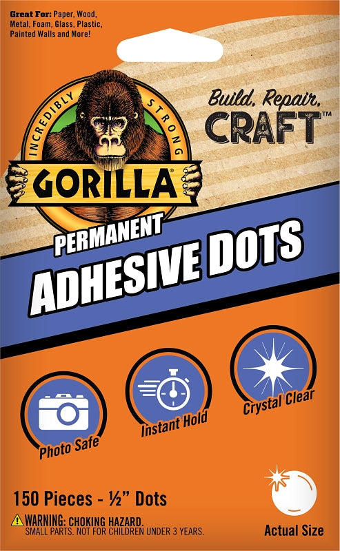 Gorilla 104905 Adhesive Dot, Solid, Neutral, Transparent