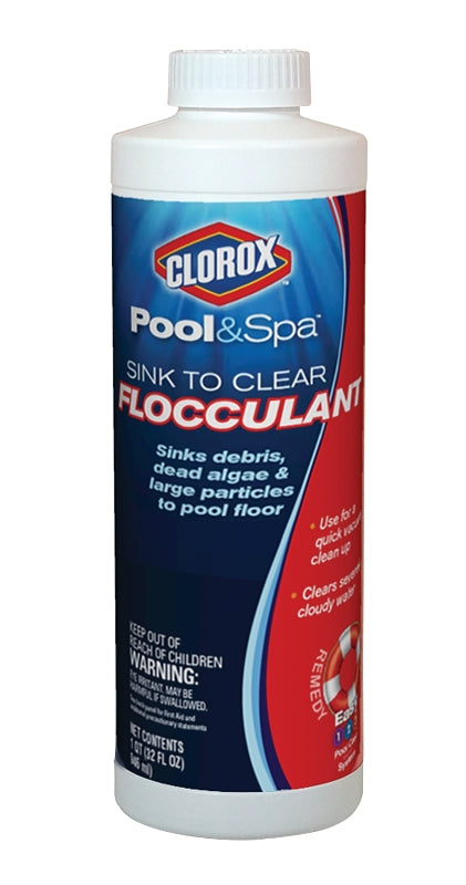 Clorox 59032CLX Flocculant Pool Clarifier, 32 oz, Liquid, Odorless, Purple