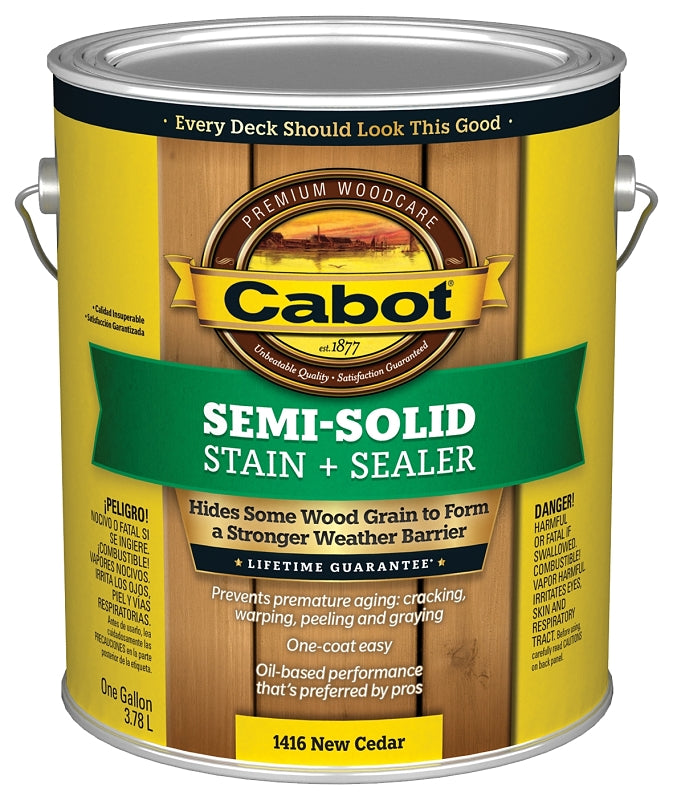 Cabot 140.0001416.007 Deck and Siding Stain, New Cedar, Liquid, 1 gal