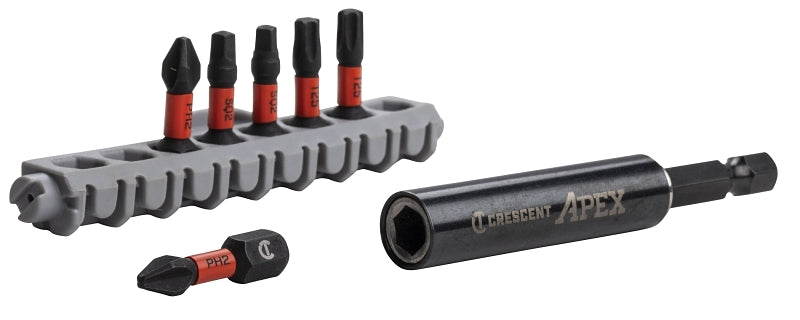 Crescent APEX Vortex CABDG1R-7 Bit and Finder Sleeve Set, 7-Piece, Steel, Black Oxide