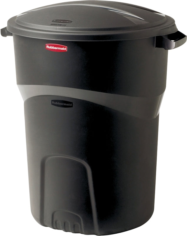 Rubbermaid 1793963 Refuse Container, 32 gal Capacity, Plastic, Black, Friction Lid Closure