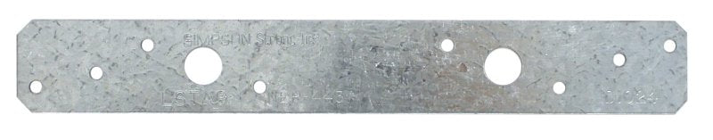 Simpson Strong-Tie LSTA LSTA9 Strap Tie, 20 ga Gauge, Steel, Galvanized/Zinc