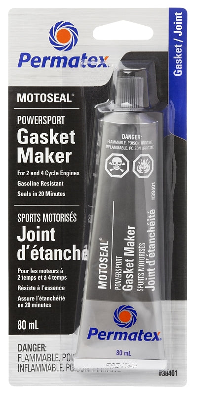 Permatex MotoSeal 38401 Gasket Maker, 80 mL Tube, Paste, Aromatic