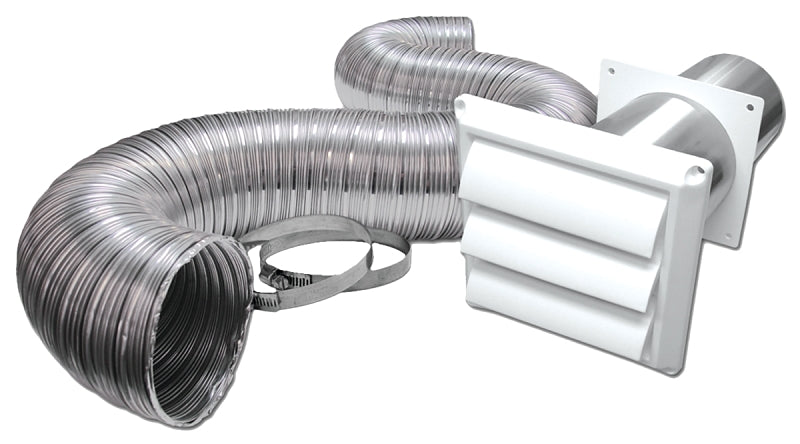 Lambro 1379W-R Wall Louvered Vent Kit, Plastic, White, 5/BX