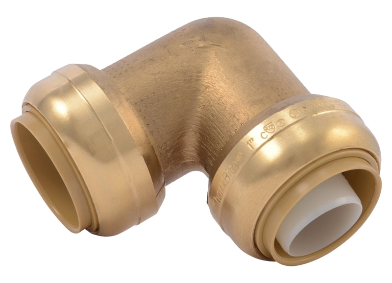 SharkBite U260LFA Tube Elbow, 1 in, 90 deg Angle, Brass, 200 psi Pressure